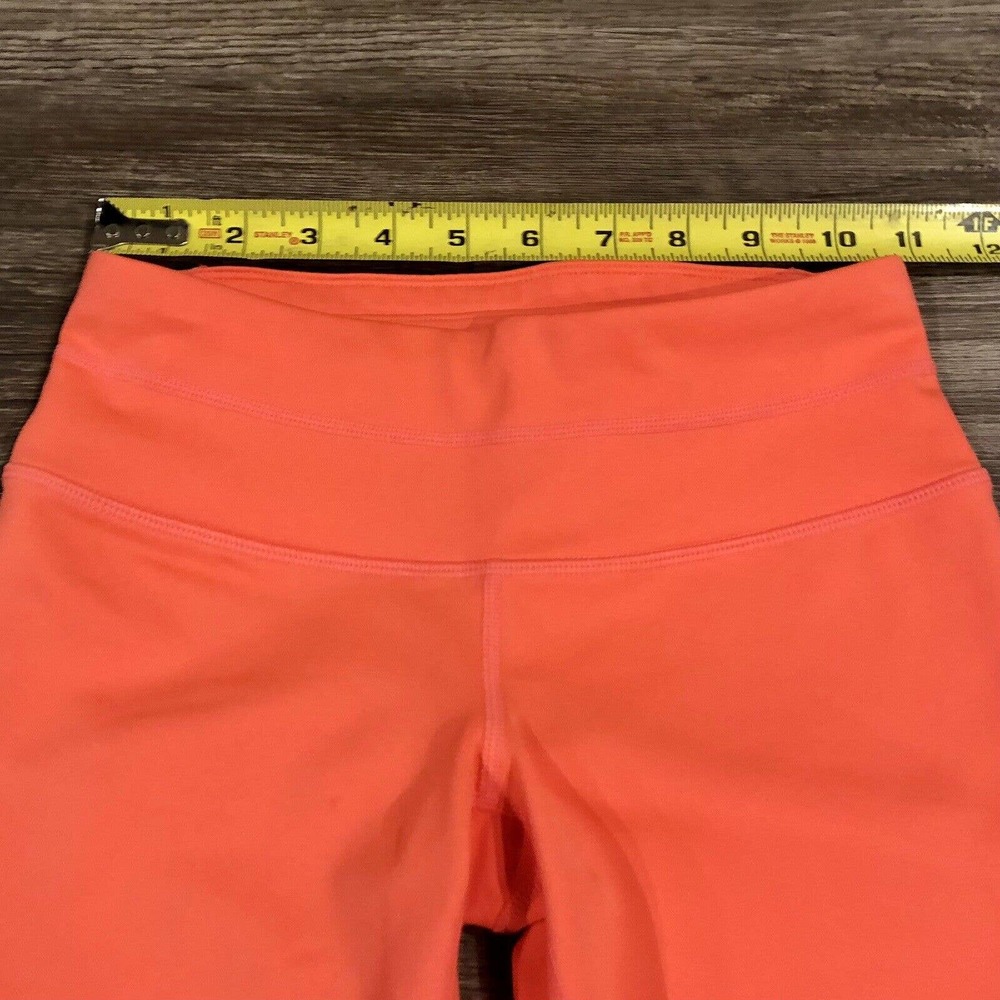 Athleta Leggings XXS Orange Neon Back Zipper Pocket Cropped - Picture 6 of 11